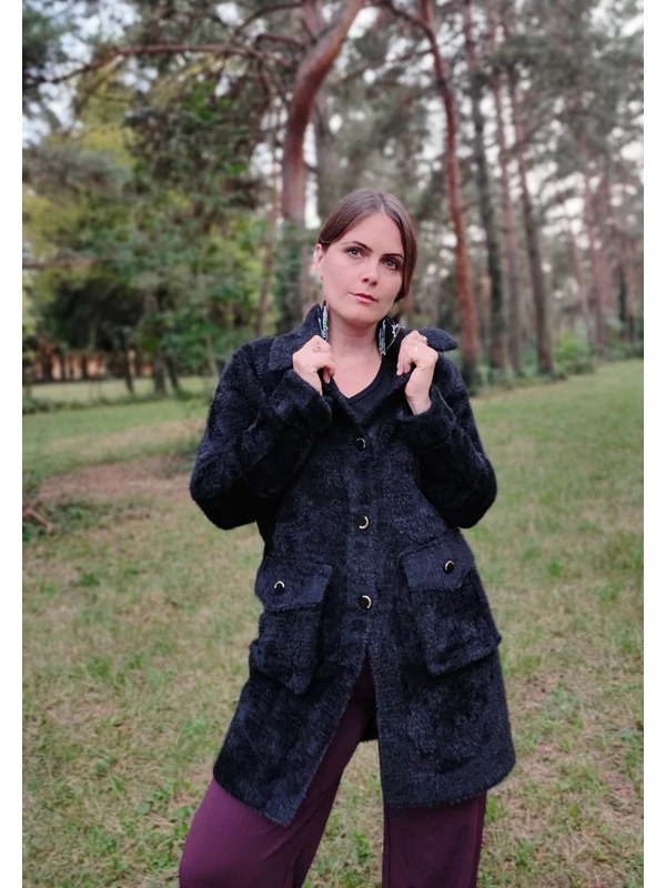 Elegáns olasz kabát - fekete