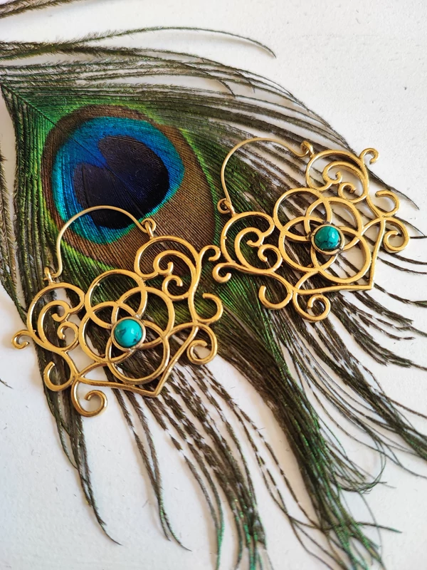 Princess of India fülbevaló - türkenit ásvánnyal