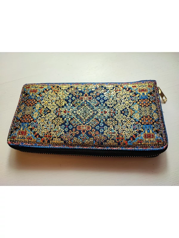 Nagy méretű, török pénztárca - kék, arany, piros motívumos