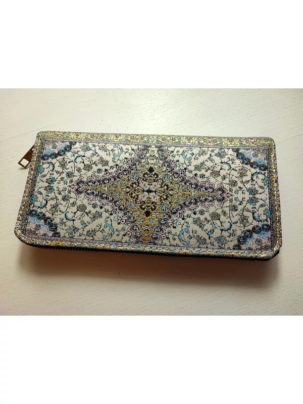 Nagy méretű, török pénztárca - lila, arany motívumos