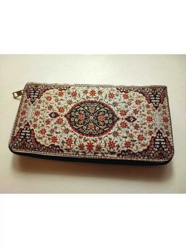Nagy méretű, török pénztárca - fehér alapon mandalás