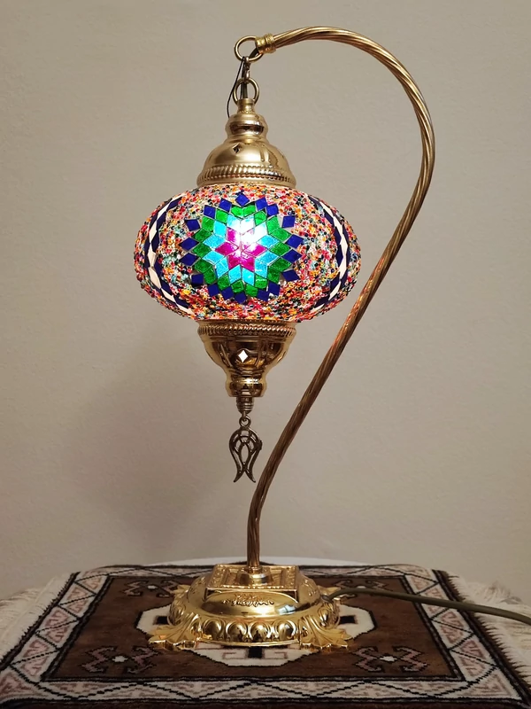 Török mozaik lámpa "swan" - nagy, arany No.2.