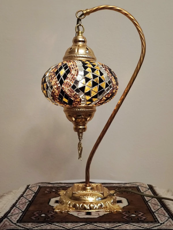 Török mozaik lámpa "swan" - nagy, arany No.3.