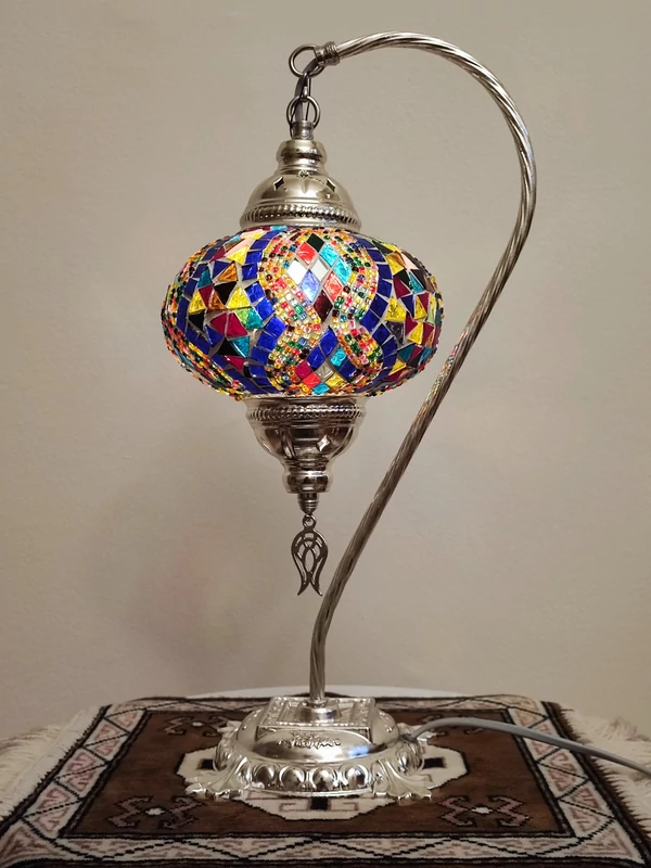 Török mozaik lámpa "swan" - nagy, ezüst No.2.