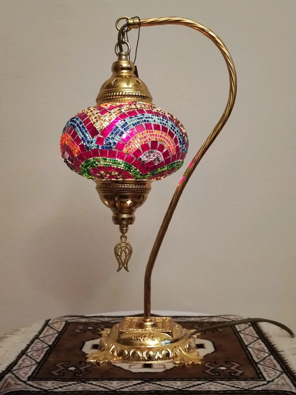 Török mozaik lámpa "swan" - nagy, arany No.4.