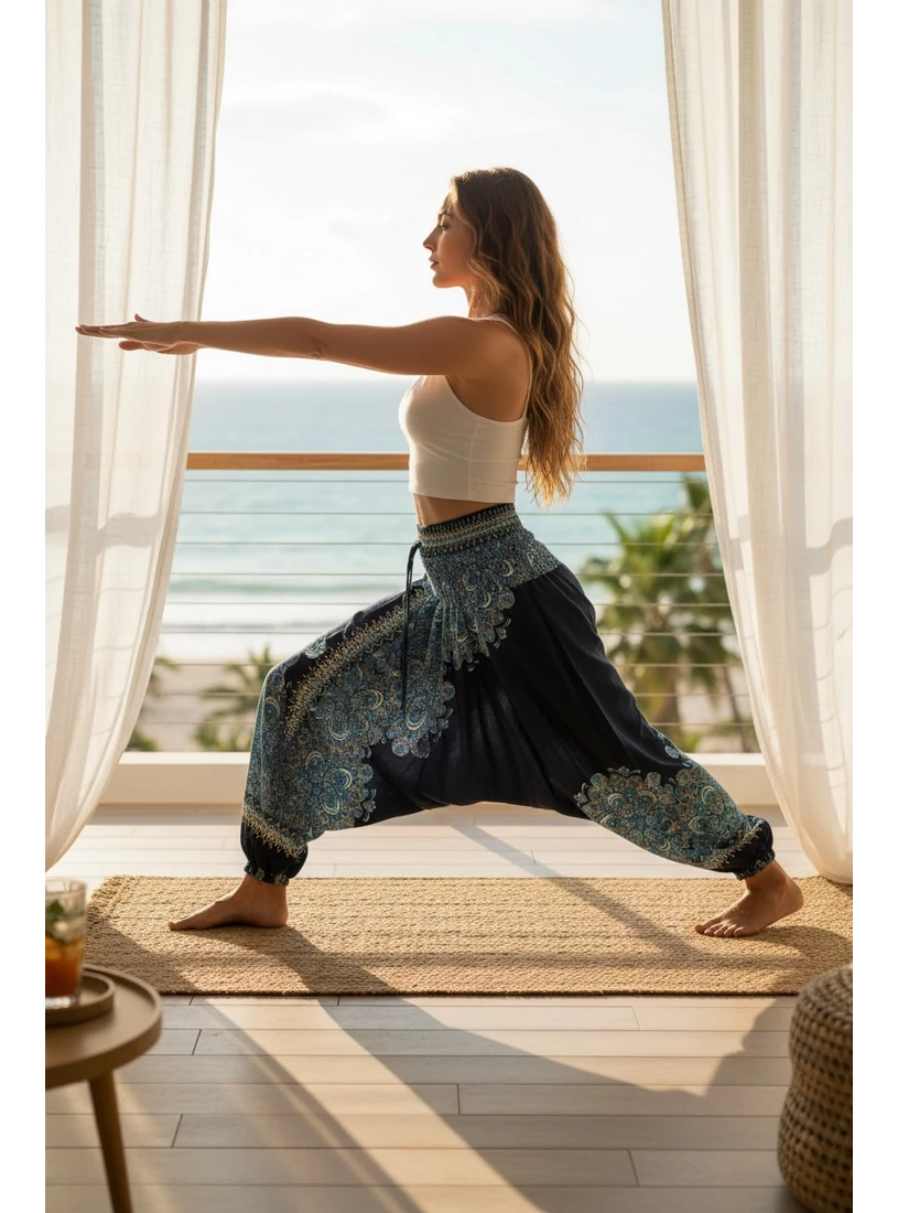 Aladdin nadrág - kék mandalás