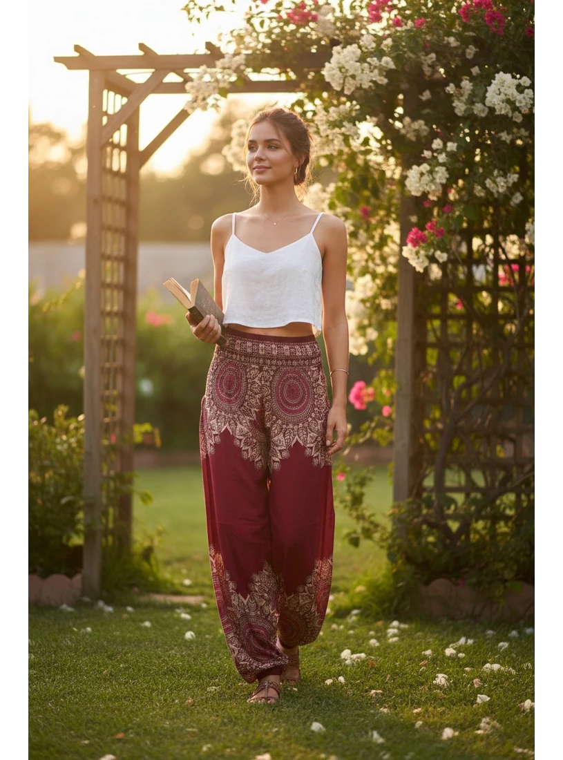 Jázmin nadrág - meggy és fehér