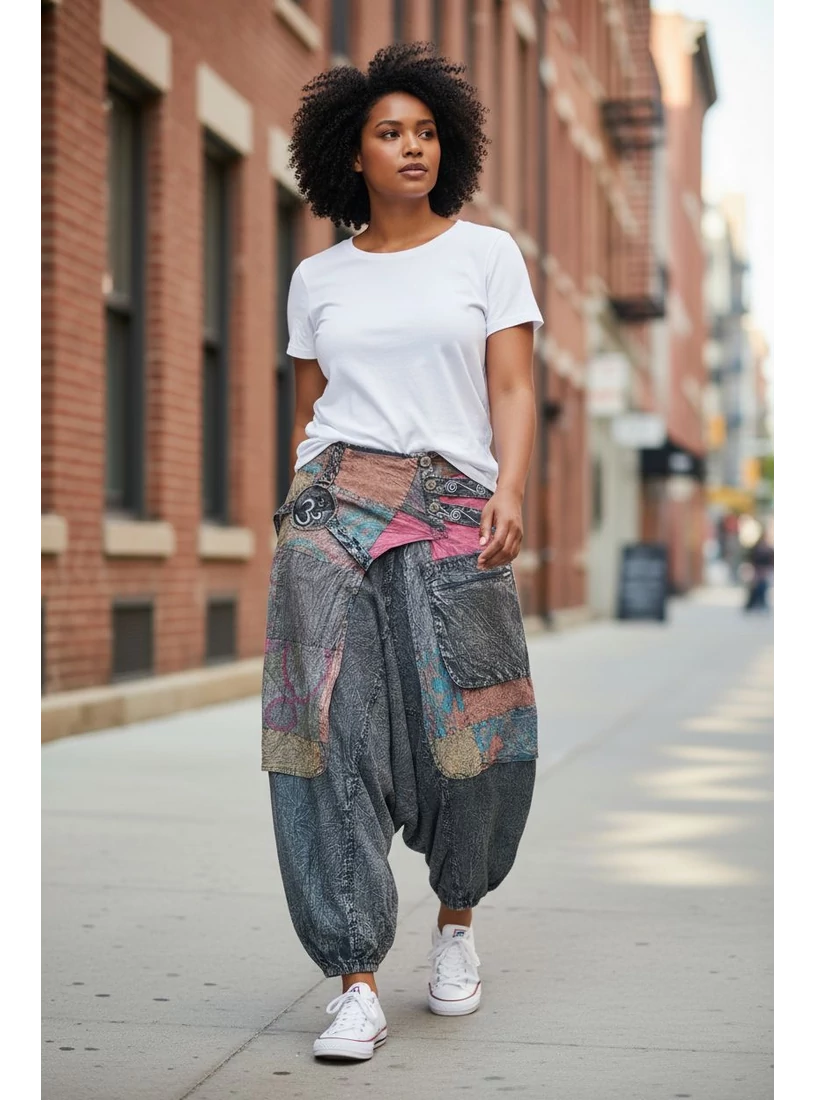 Aladdin nadrág - om - s - szürke és bordó