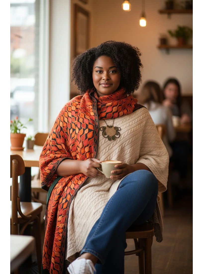 Indiai stóla - mélyzöld alapon gazdagon hímzett mandalás