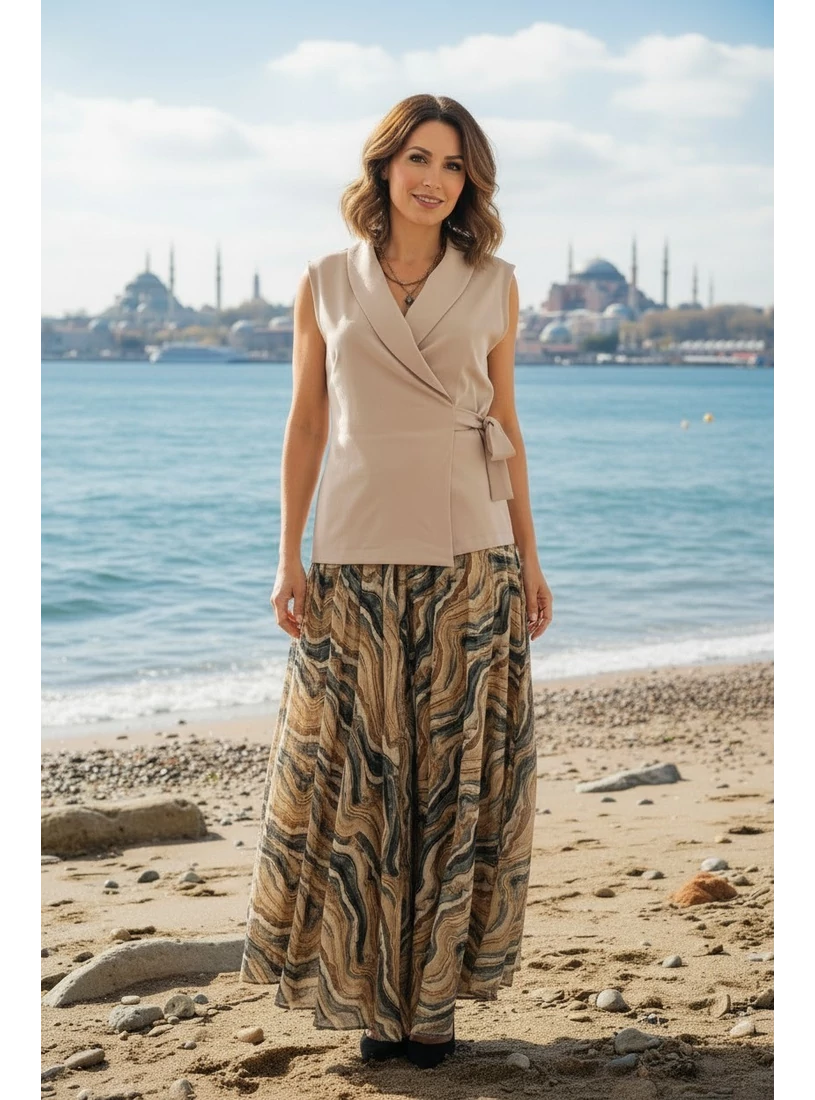 Bohém stílusú, indiai nadrágszoknya - márvány