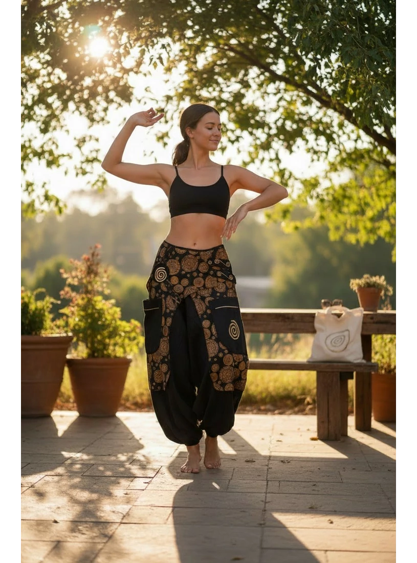 "Szoknyás" aladdin nadrág -  mandalás, csigavonalas