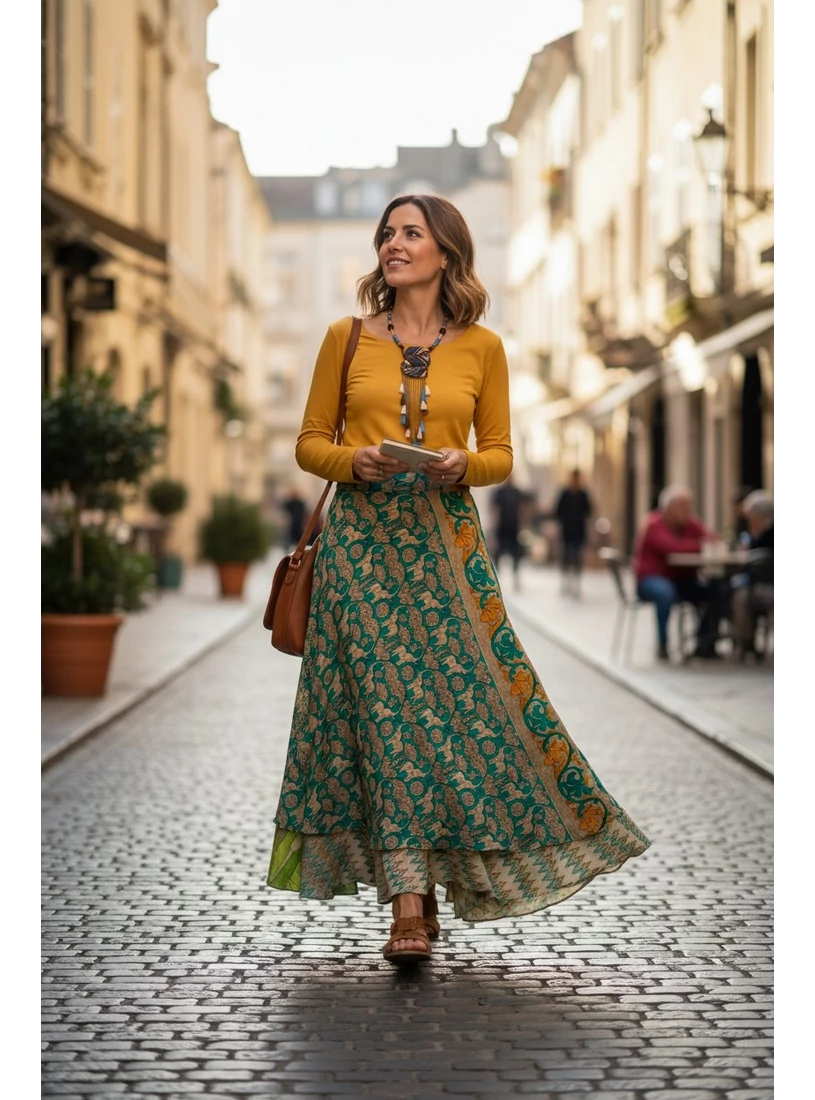 Szári szoknya - arany elefánt