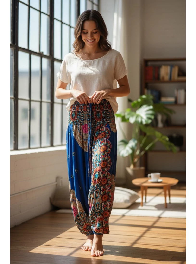 Aladdin nadrág - szines mandalás