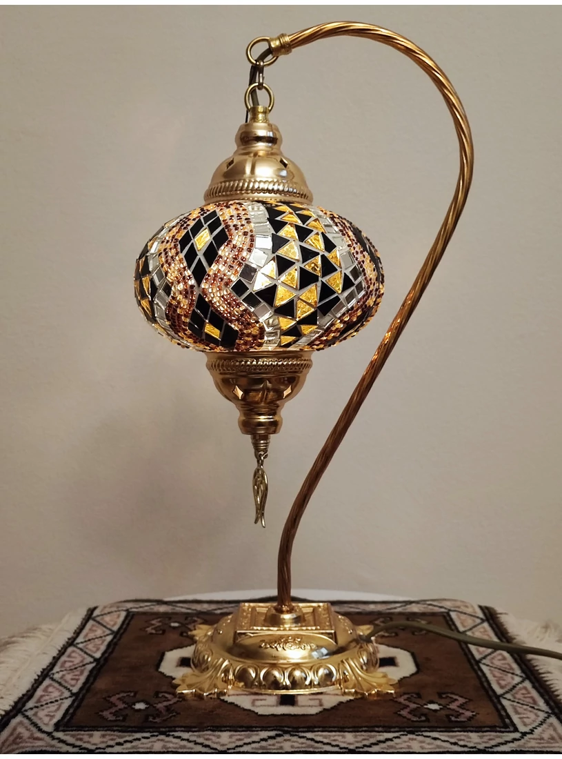 Török mozaik lámpa "swan" - nagy, arany No.3.