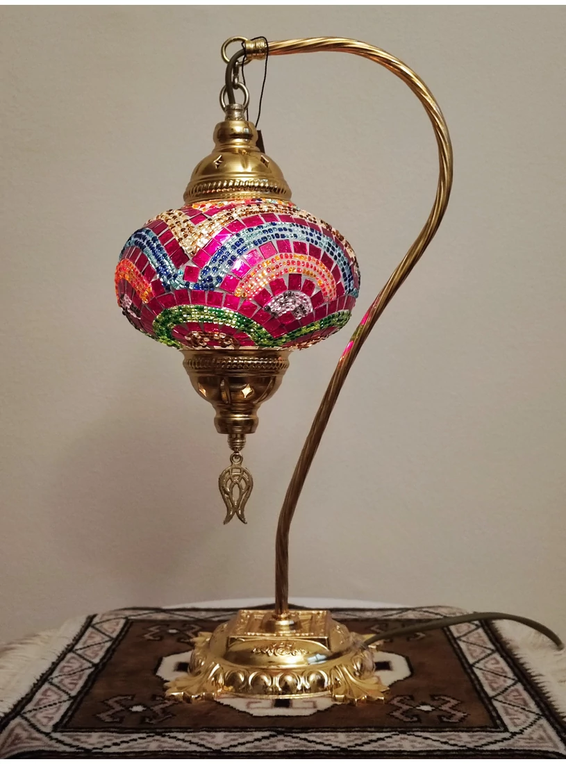 Török mozaik lámpa "swan" - nagy, arany No.4.