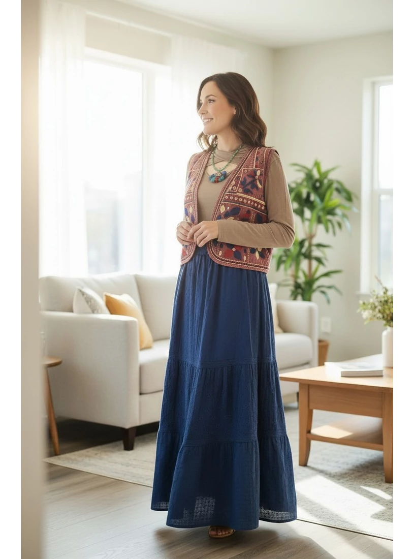 Madeiras maxi szoknya - navy blue 