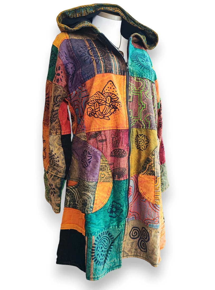 Nepáli patchwork kabát - L/XL -