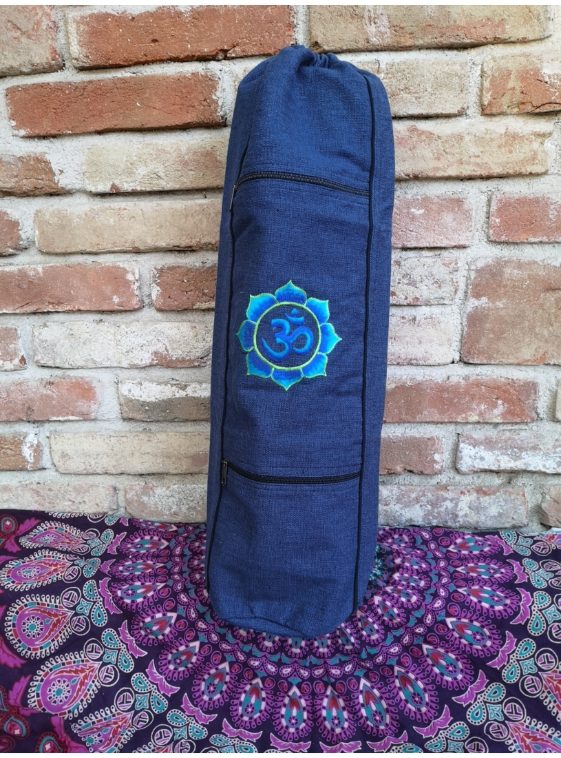 Yoga matrac tartó - kék, türkiz om - os
