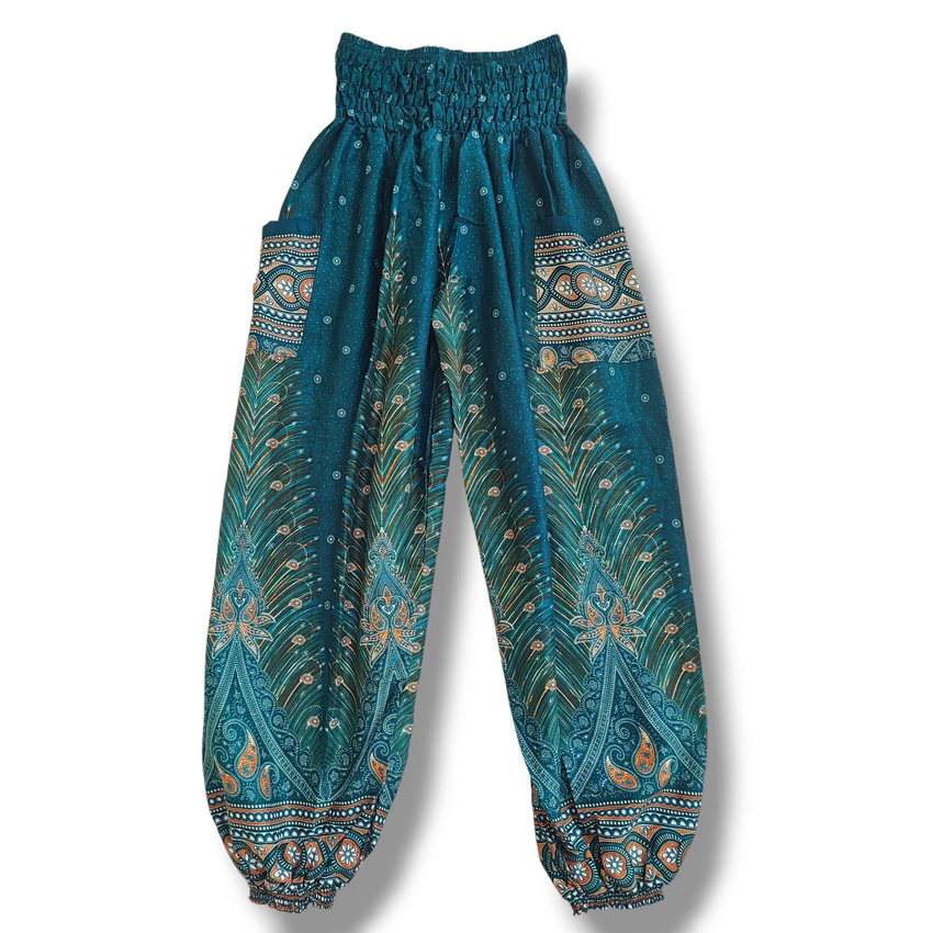 Jázmin nadrág - petrol pávás