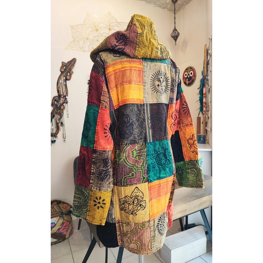 Nepáli patchwork kabát - L/XL -