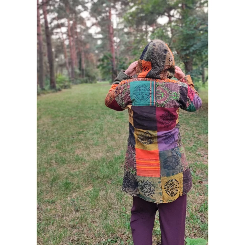 Nepáli patchwork kabát - S/M -