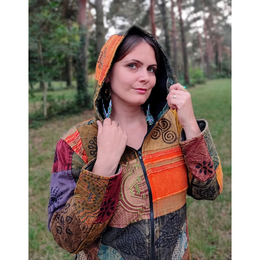 Nepáli patchwork kabát - S/M -