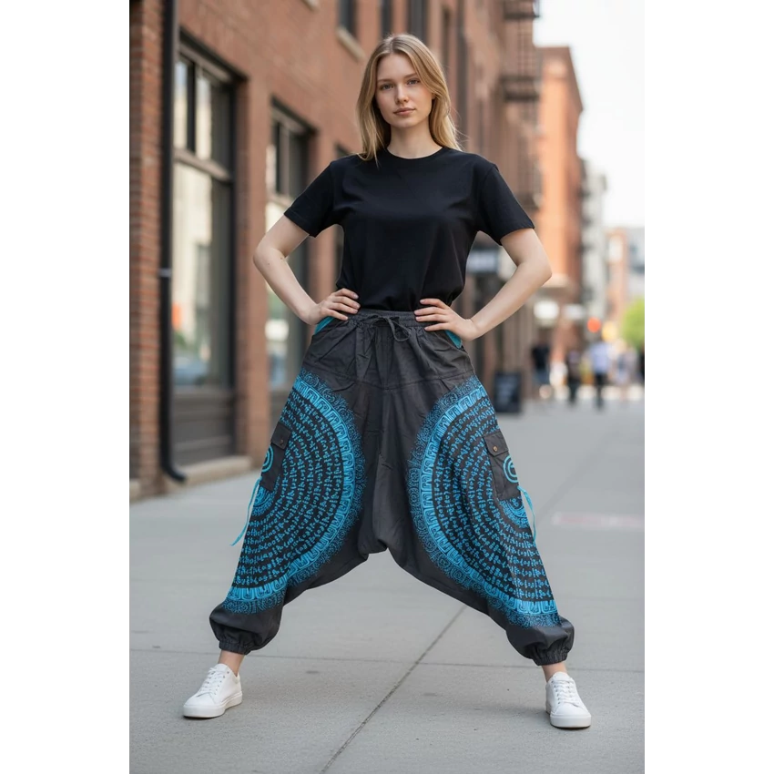 Aladdin nadrág - mantrás, kék