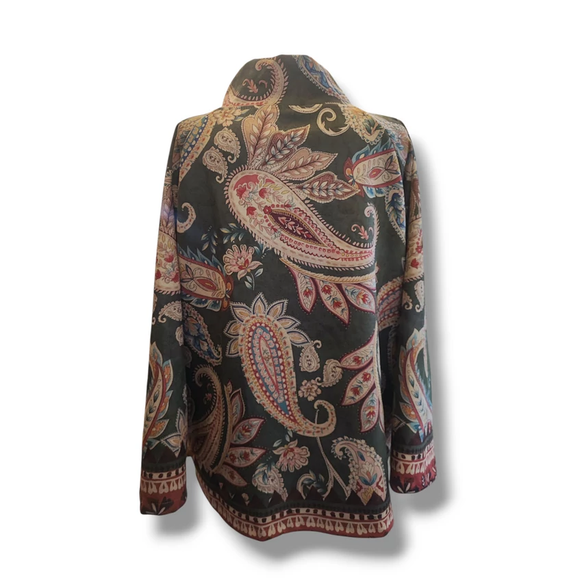 Átlapolós kabát/ kardigán - velúr, csandrikás