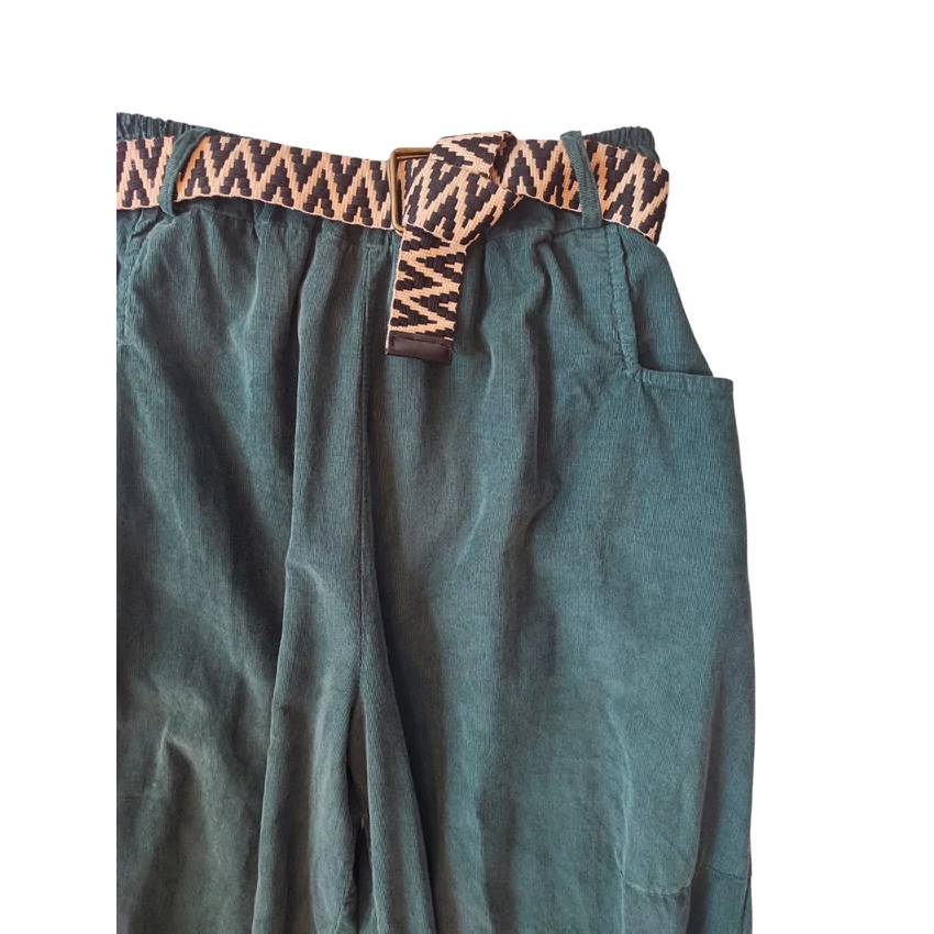 Mikrokord nadrág - zöld 