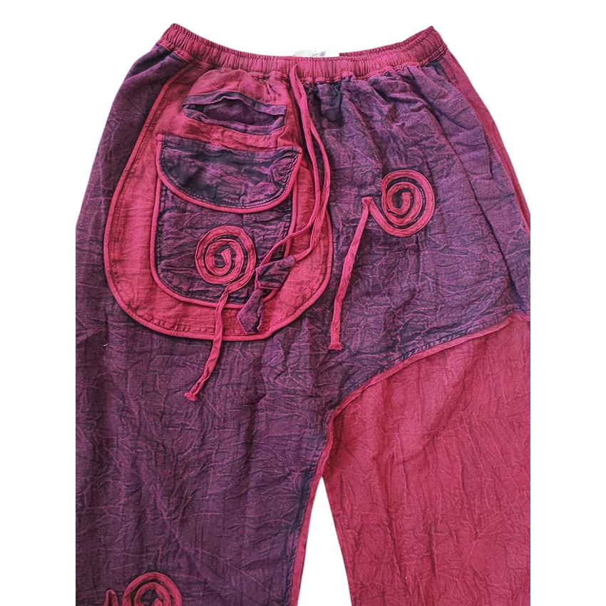 Nepáli, csigavonalas nadrág - bordó