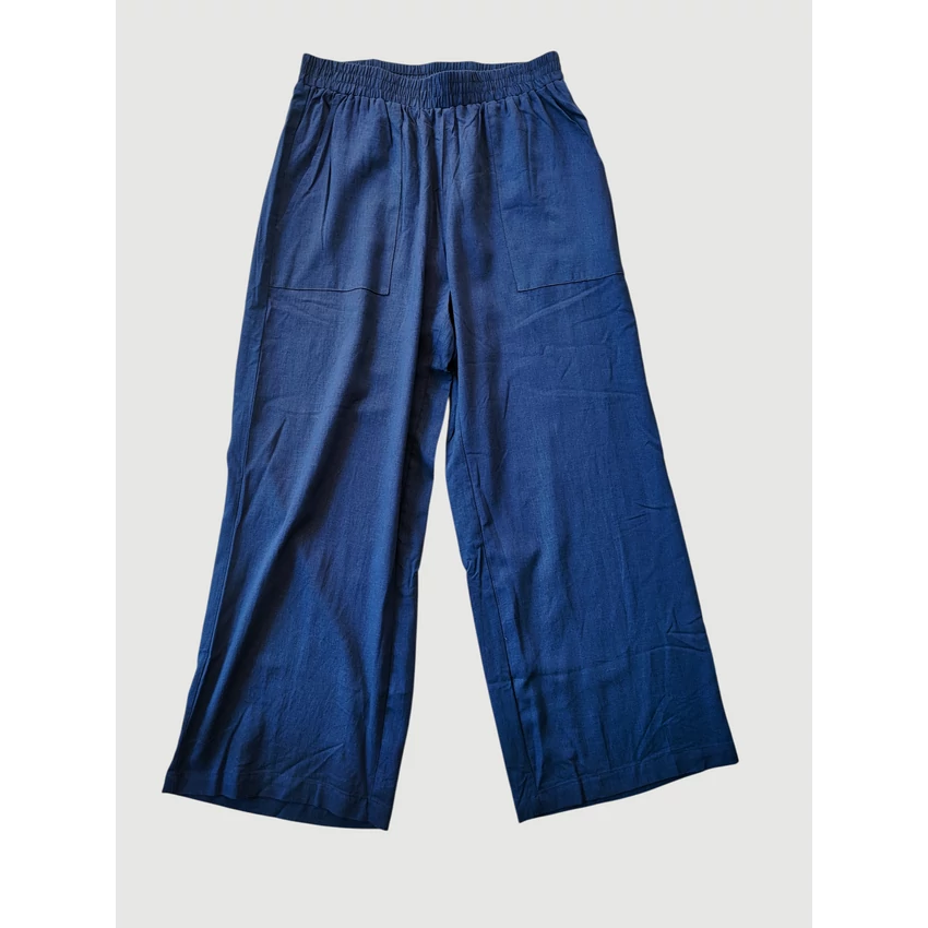 54% len 46% viszkóz nadrág - navy kék