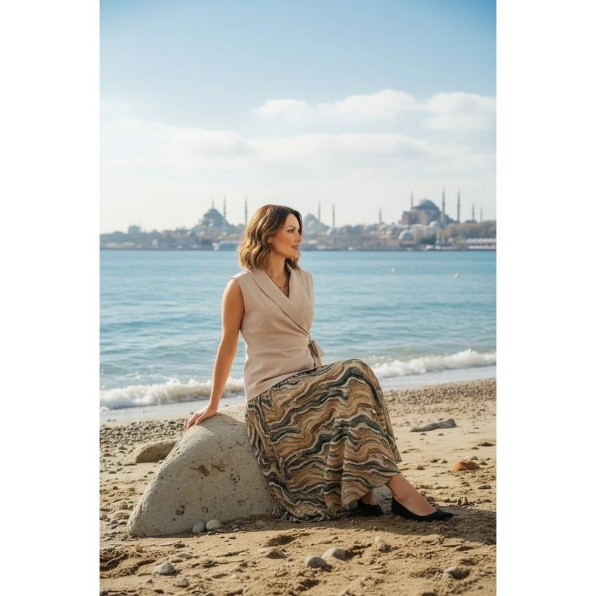 Bohém stílusú, indiai nadrágszoknya - márvány