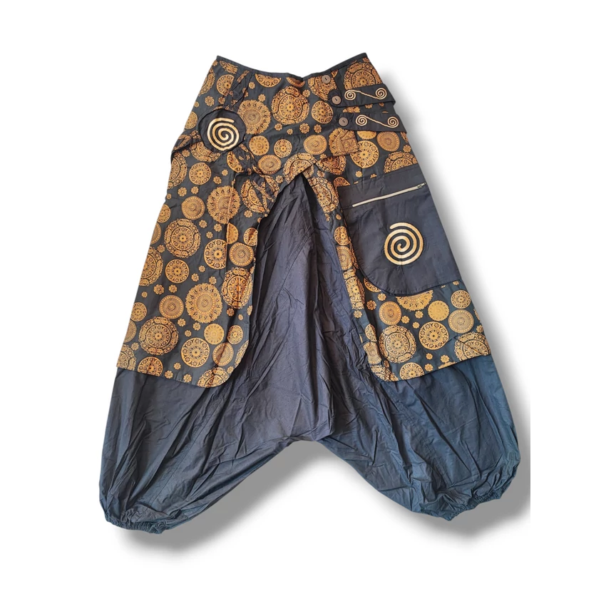 "Szoknyás" aladdin nadrág -  mandalás, csigavonalas