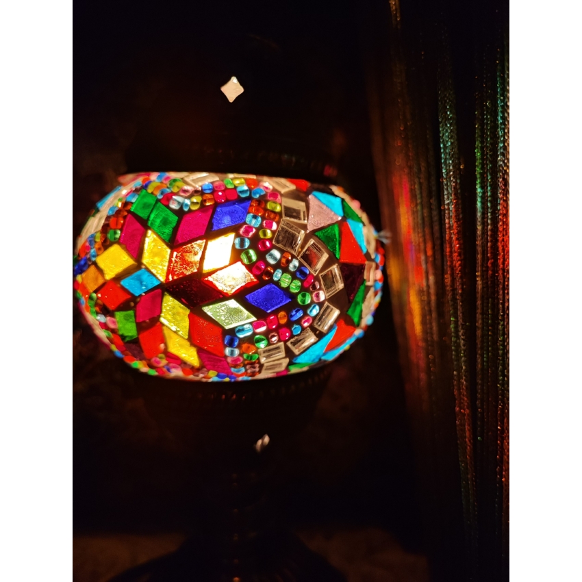 Asztali mozaik lámpa kicsi - szines