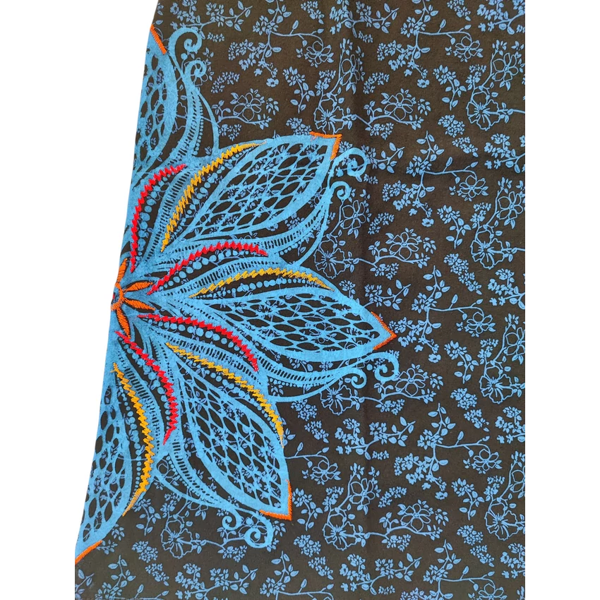 Középhosszú, nepáli szoknya - kék virágos 