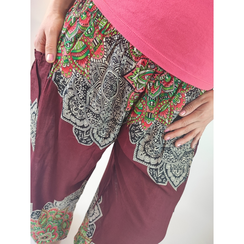 Thaiföldi jázmin nadrág - bordó mandala