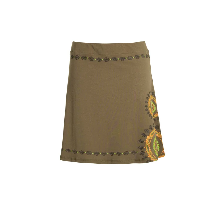 Leveles, mandalás miniszoknya - khaki